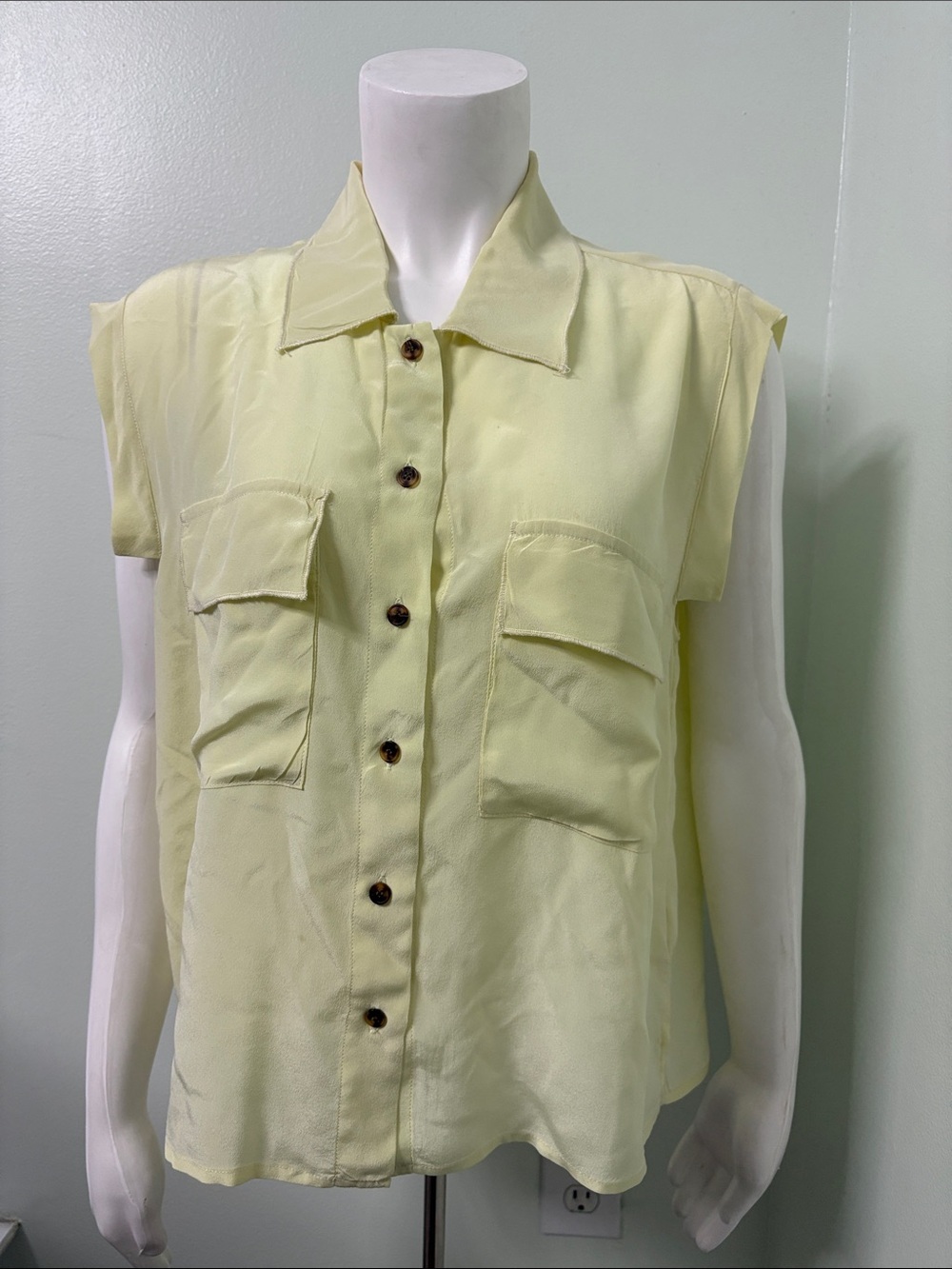 Rachel Comey Yellow Button Up Top